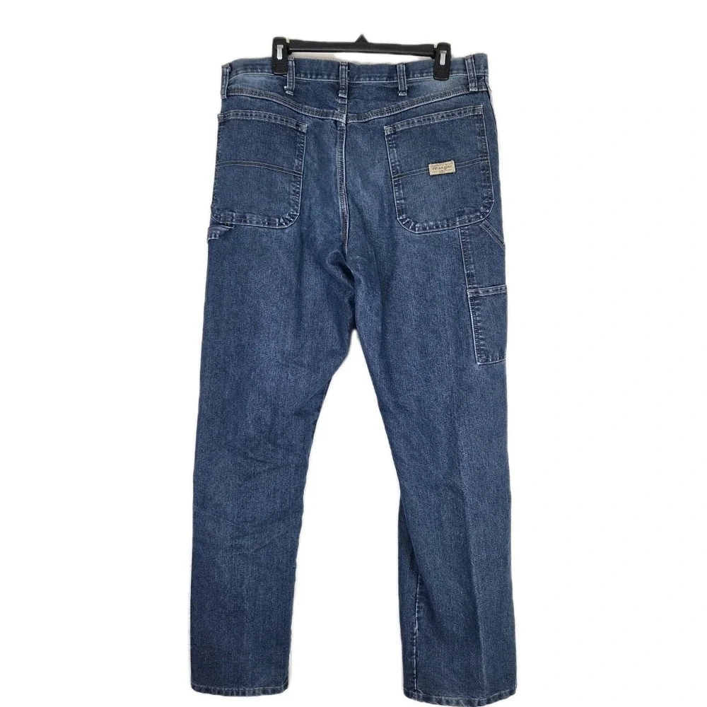 VTG Wrangler Carpenter Jeans 36 X 34 Cargo Mens Workwear Medium Wash